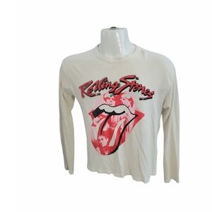 Daydreamer Rolling Stones Long Sleeve Merch‎ Tee - White/Red - small